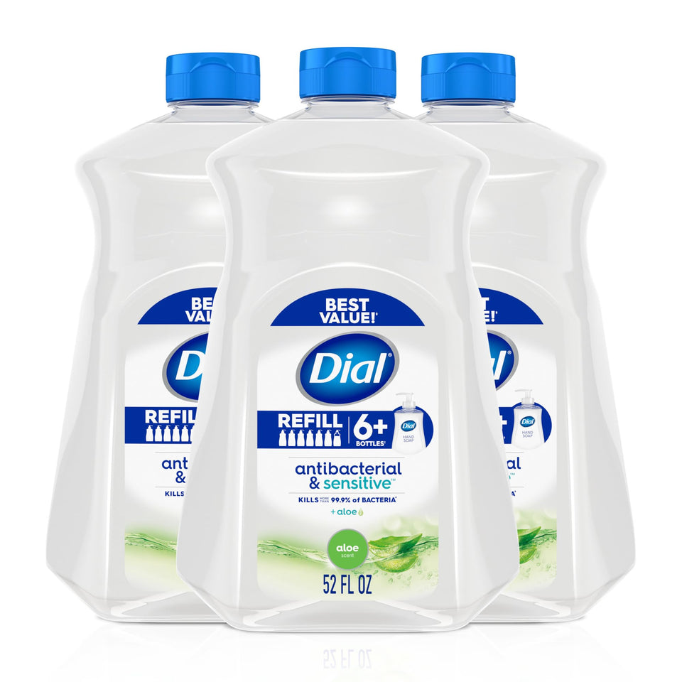 Dial front packaging showing aloe scent and refill volume for lasting supply