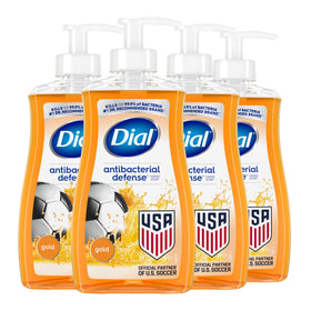 Dial front packaging showing four gold-scent bottles and convenience