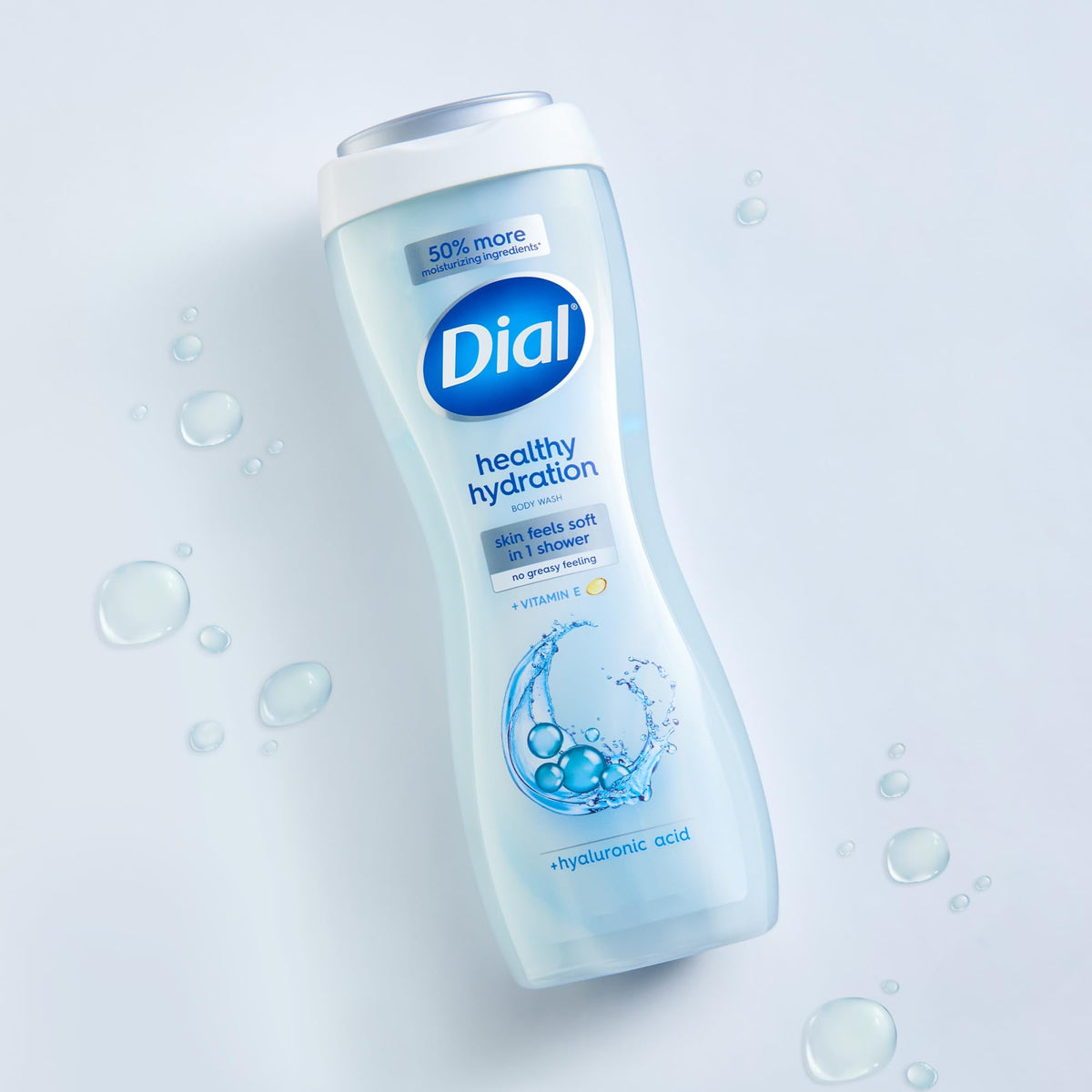 Dial in-bath lifestyle scene showing relaxed, hydrated-looking skin