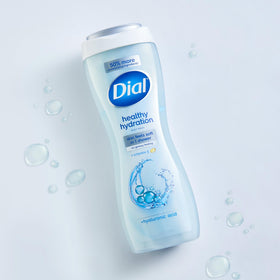 Dial in-bath lifestyle scene showing relaxed, hydrated-looking skin