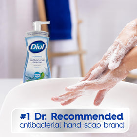 Dial label detail highlighting antibacterial formula and dermatologist-tested benefit