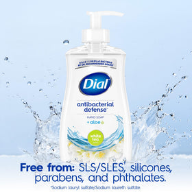 Dial bottles staged on a bathroom counter conveying daily convenience