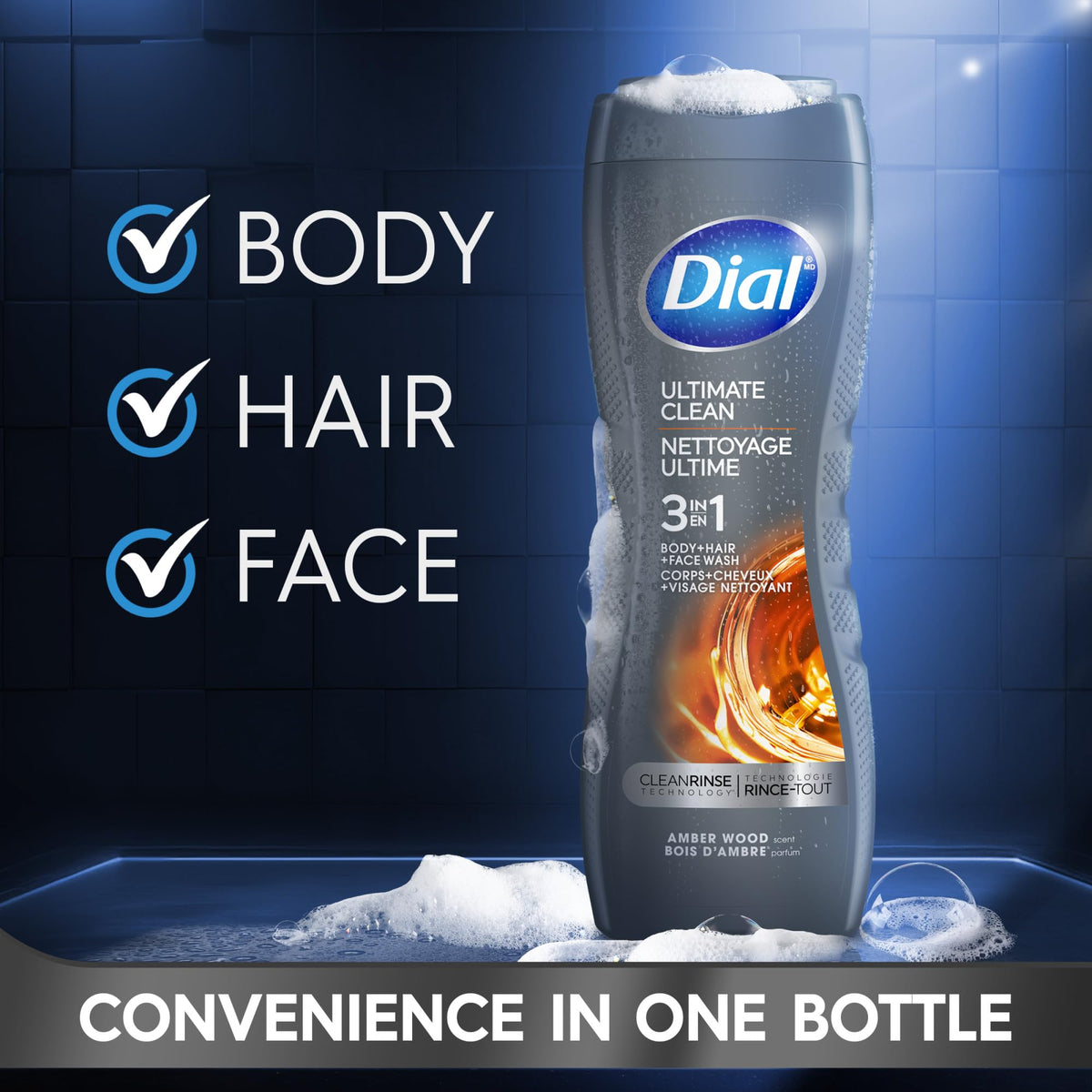 Dial close lather on hand demonstrating rich foam and easy rinsing