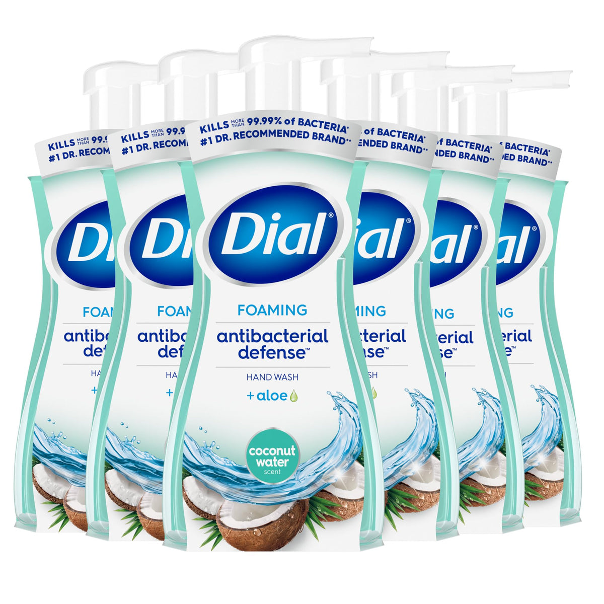 Dial coconut water front packaging showing clean antibacterial benefit