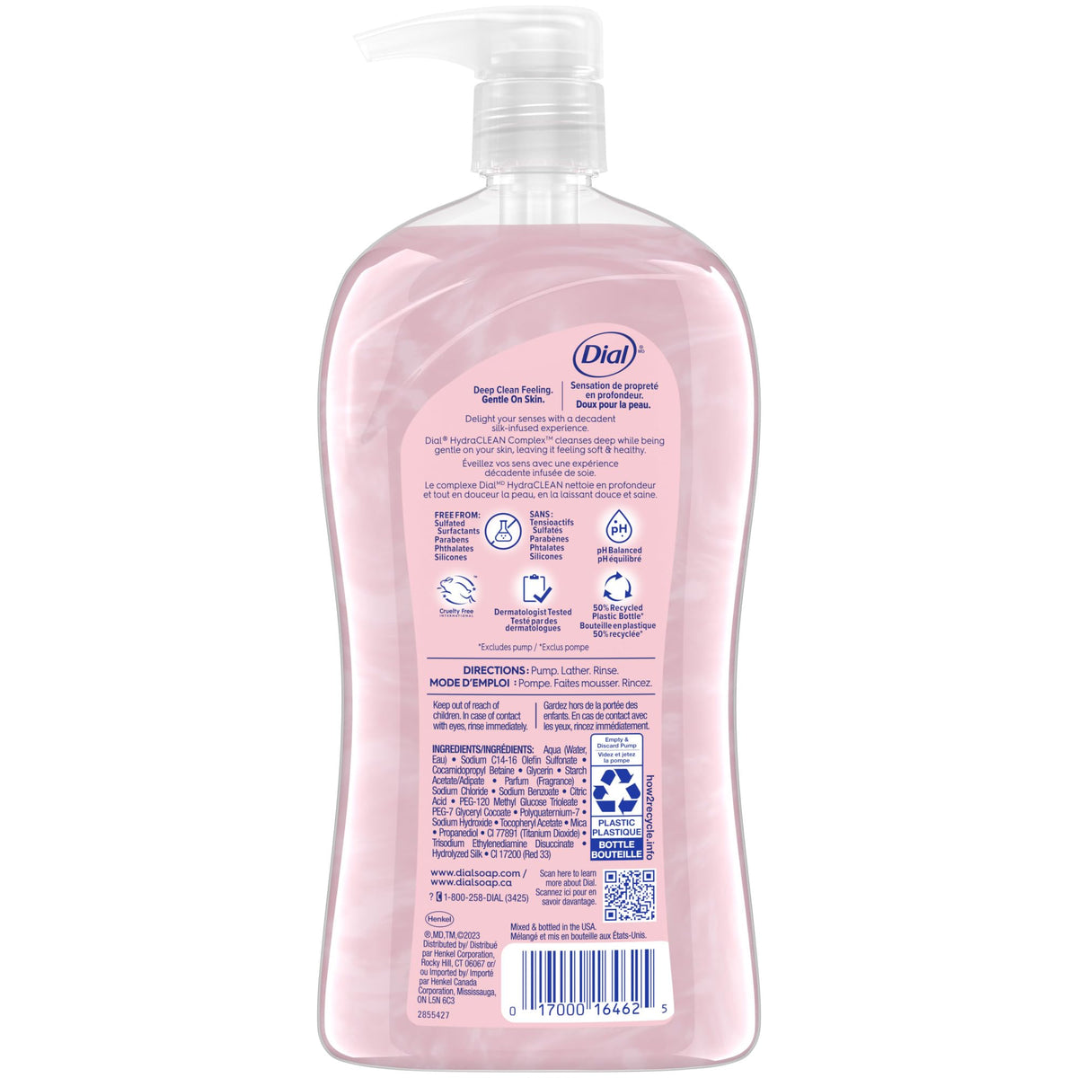 Dial family in shower using body wash showing gentle formula suitable for household