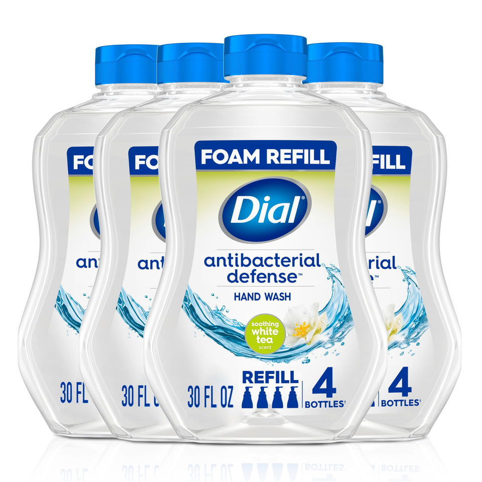 Dial foaming hand soap front packaging showing scent and size for easy identification