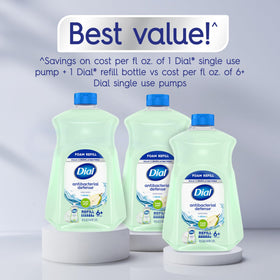 Dial fresh pear refill pouring into dispenser for easy economical refill
