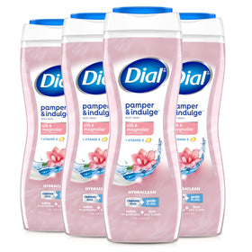 Dial front packaging showing silk and magnolia scent and benefit of gentle cleanse