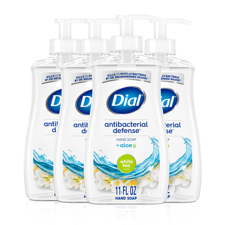 Dial front packaging showing white tea scent and antibacterial benefits