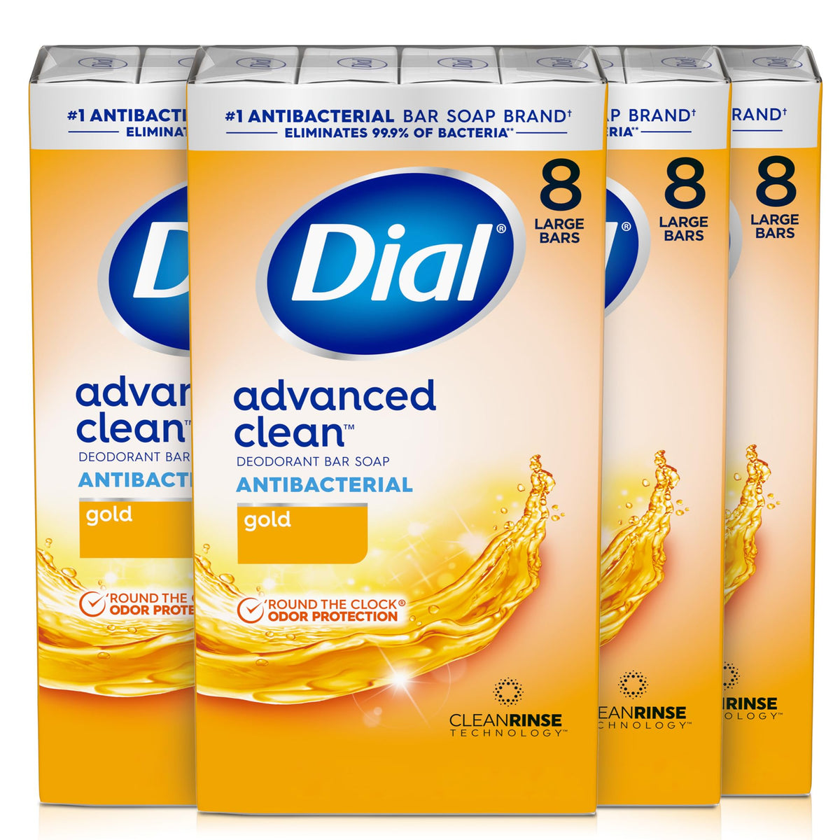 Dial Gold front packaging showing 32 bars and product benefits