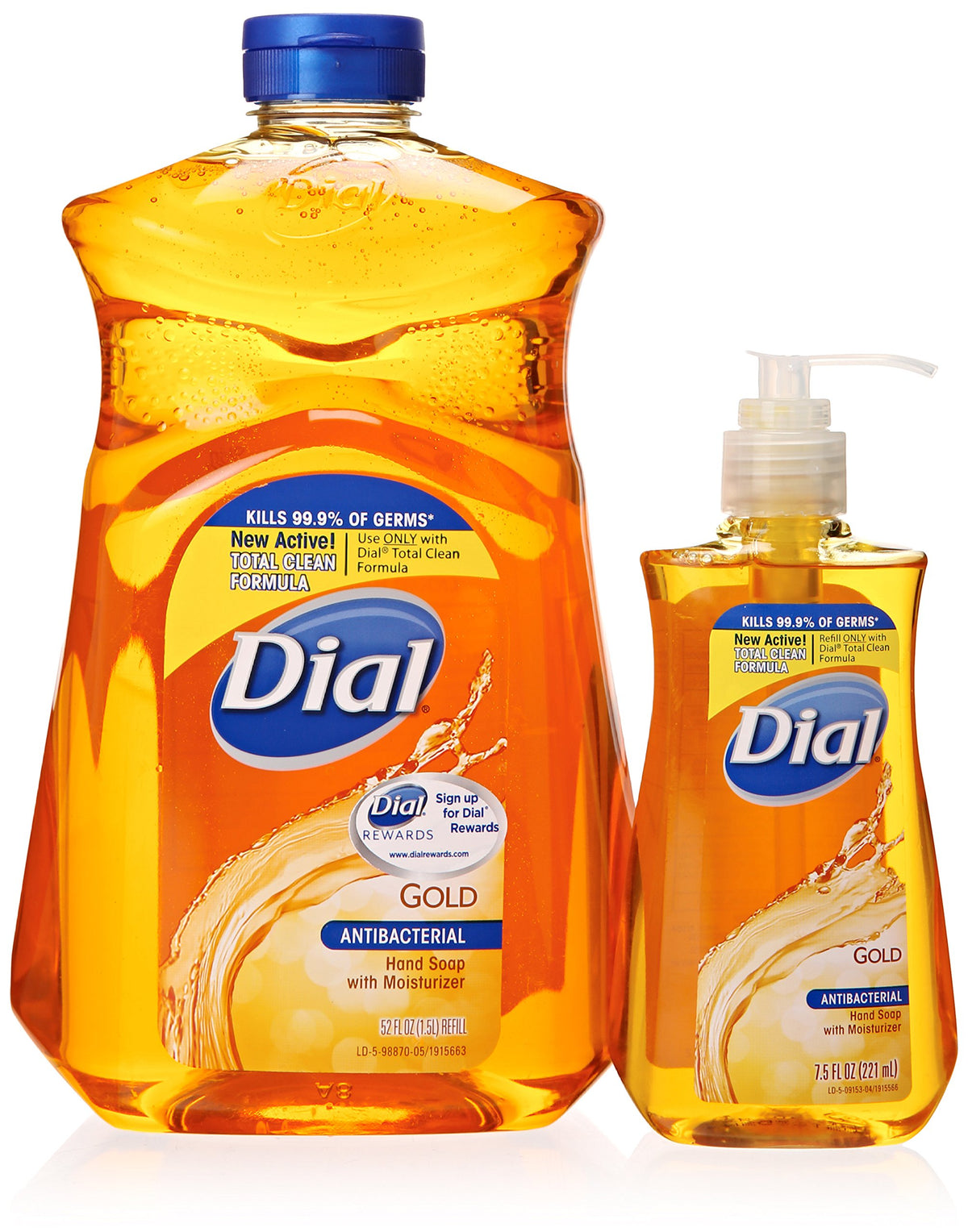 Dial front packaging showing pump bottle and benefits of moisturizing antibacterial wash