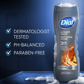 Dial in shower use with man applying wash for quick routine