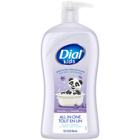Dial kids bottle front packaging showing lavender scent and child-friendly design benefit: easy selection