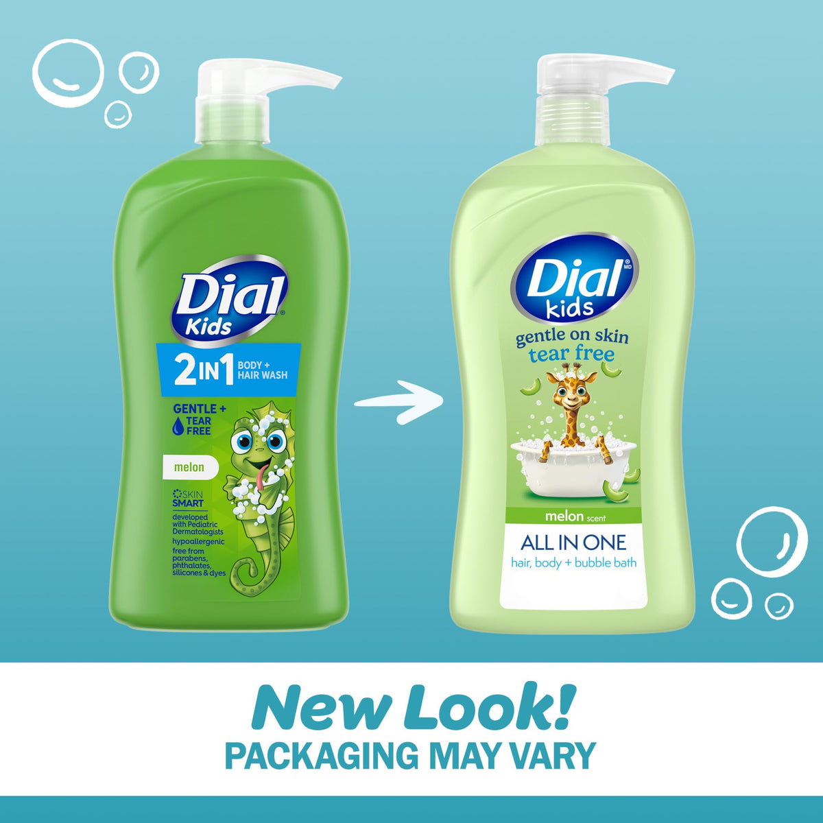Dial pump dispensing wash demonstrating easy one-handed use for quick bath routines