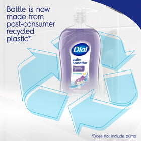 Dial bottle label close-up highlighting HYDRACLEAN Complex and ingredient callouts