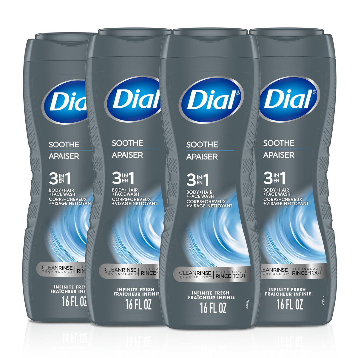 Dial Men front label showing product name and soothing scent