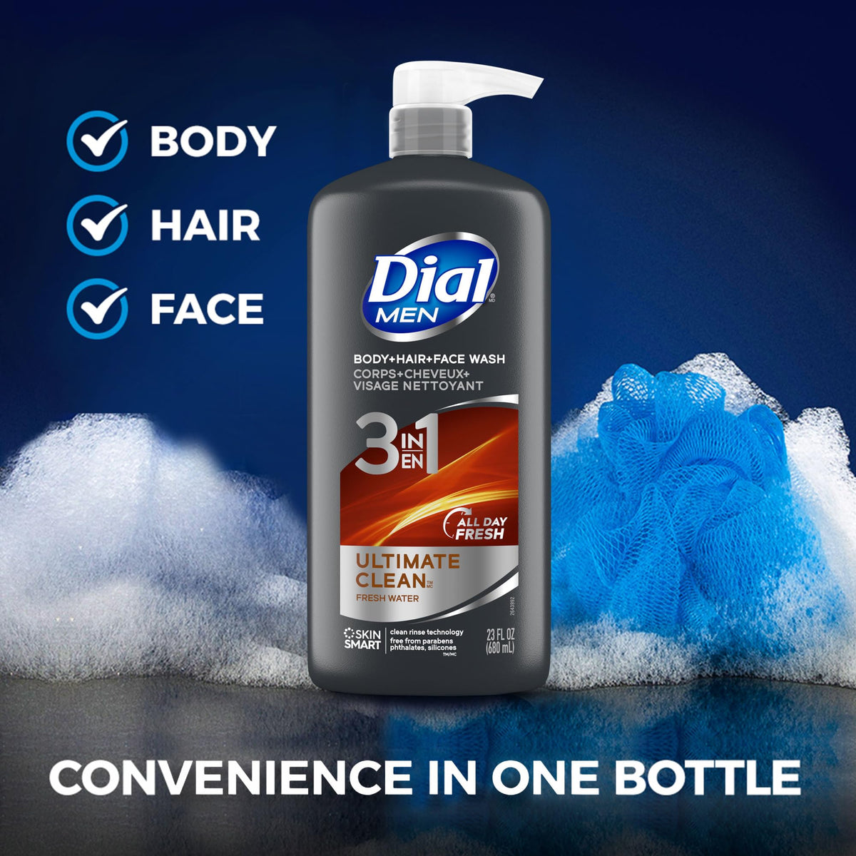 Close-up of Dial men creamy lather texture indicating rich moisturizing foam