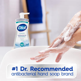 Dial pump in action dispensing foam for quick hand coverage