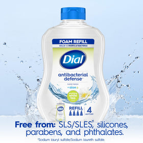 Dial 30oz refill beside a foaming pump to show refill scale and convenience