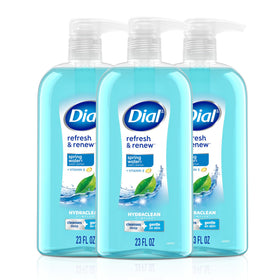 Dial front packaging showing three 23 fl oz bottles and clear labeling for convenience