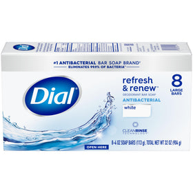 Dial bar on draining soap dish illustrating longer-lasting bar benefit