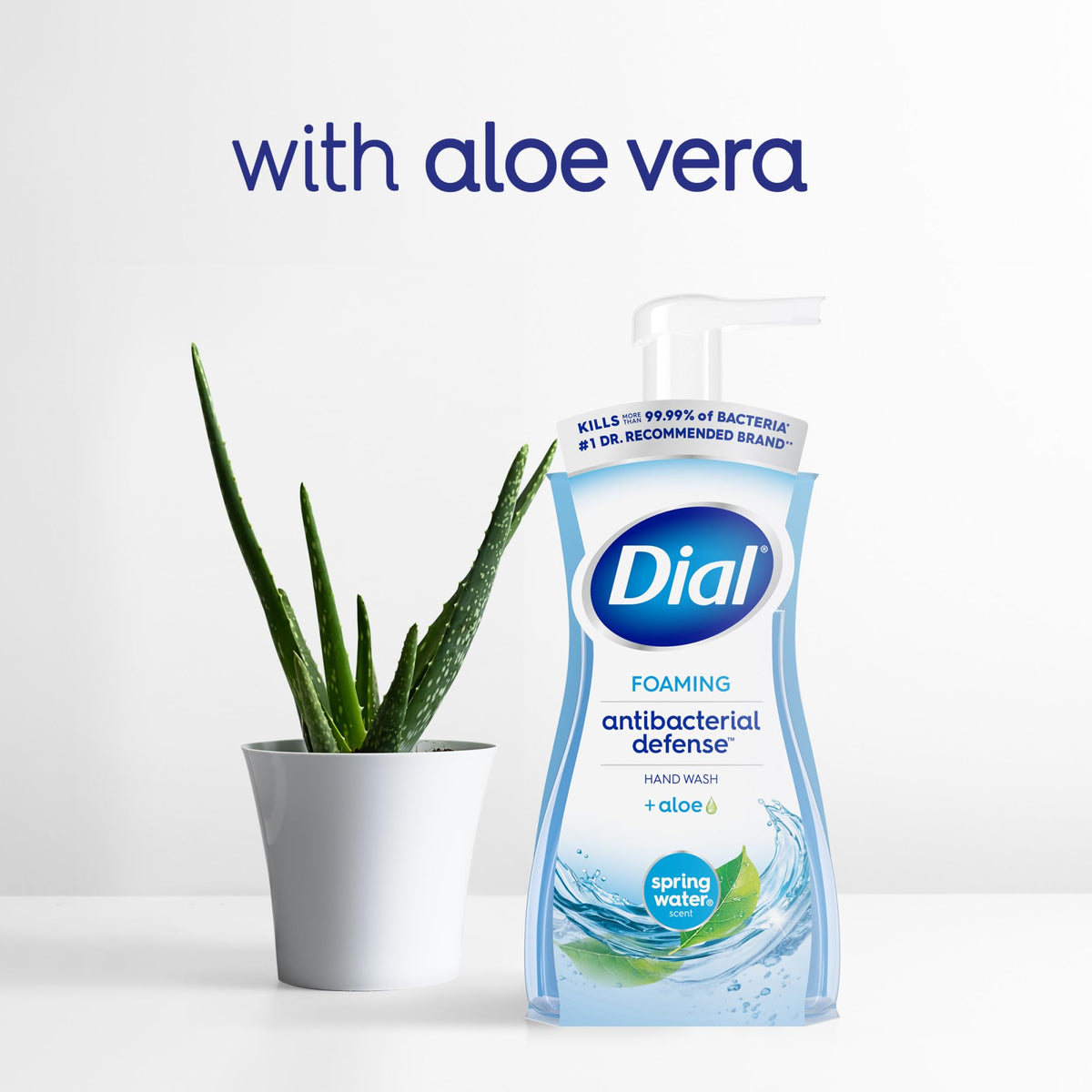 Dial spring water scent visual suggesting crisp fragrance and fresh hands benefit