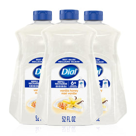 Dial vanilla honey front bottle showing scent and size for convenient refill