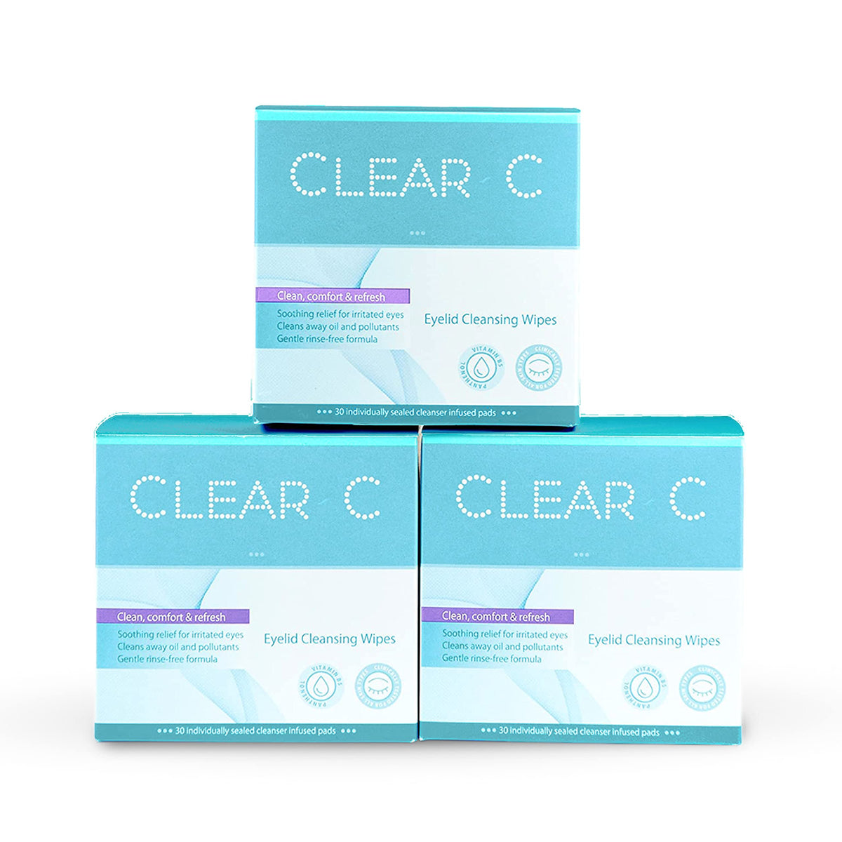 Diamond Wipes Clear C front packaging shows product benefits and quantity