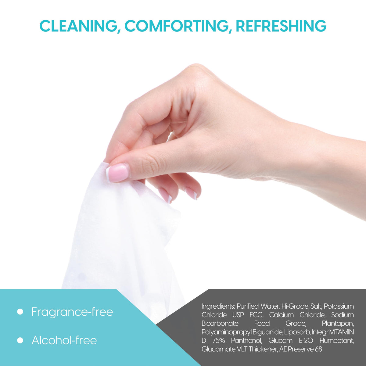 Diamond Wipes Clear C wipe being used on eyelid to remove debris