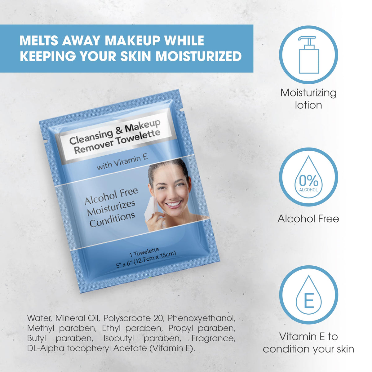 Diamond Wipes removing waterproof mascara in demo, proving effective heavy-makeup removal