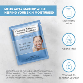 Diamond Wipes removing waterproof mascara in demo, proving effective heavy-makeup removal
