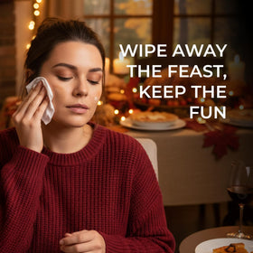 Diamond Wipes being used on face to remove makeup, delivering quick cleansing benefit