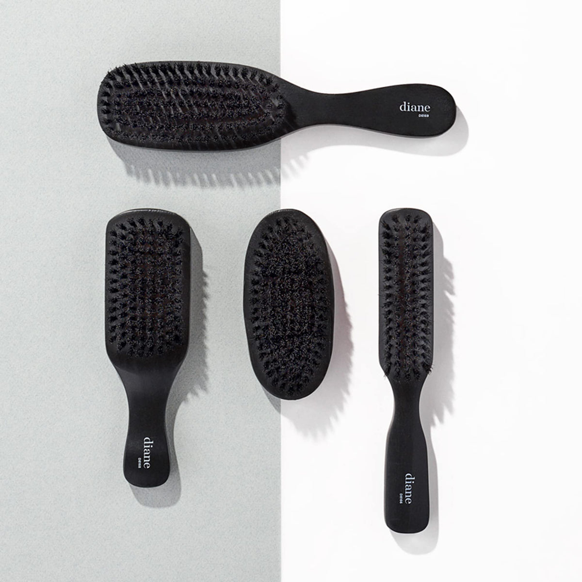 Diane brush used on short hair to smooth and deepen 360 waves for a polished finish