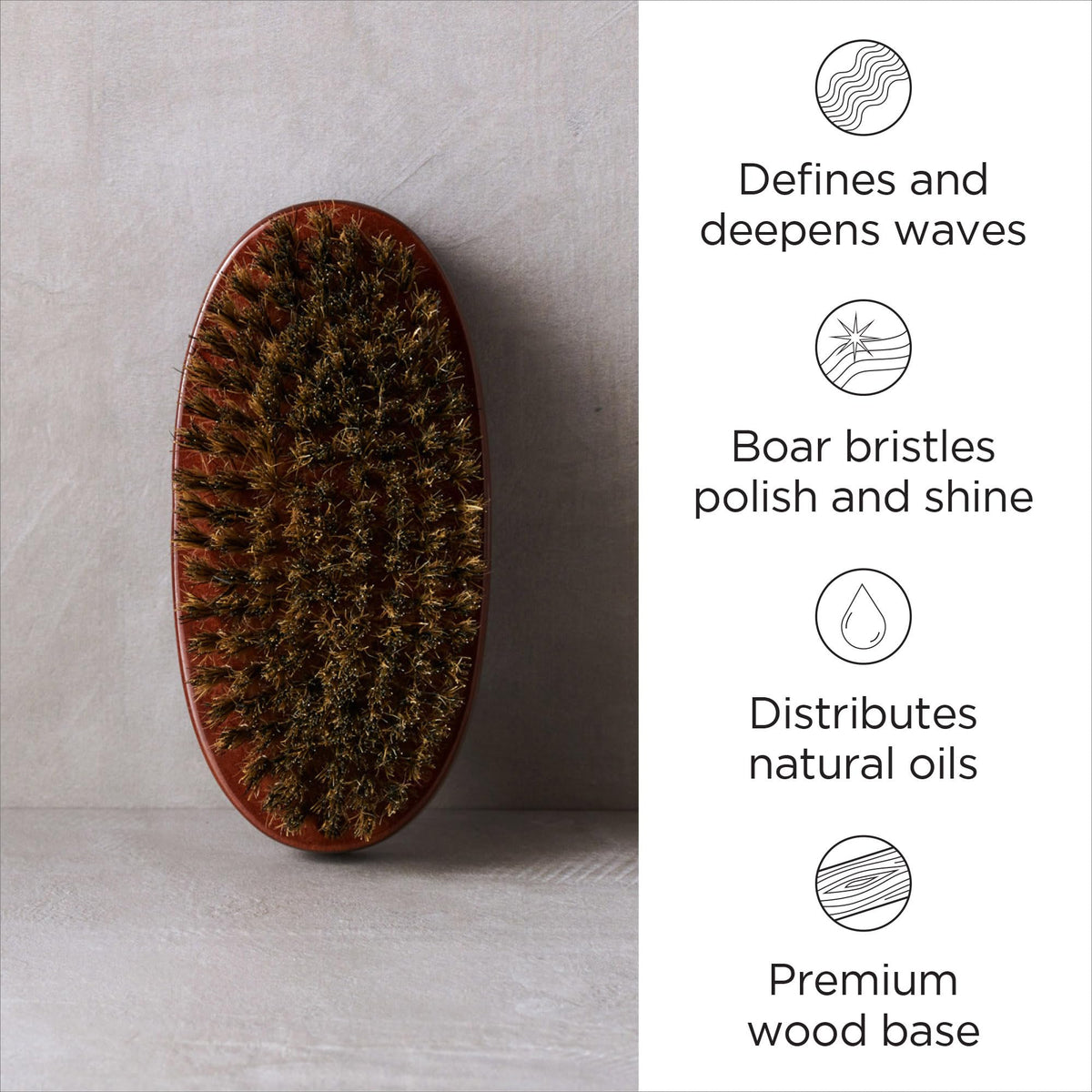 Diane close-up of medium boar bristles highlighting texture and gentle scalp conditioning
