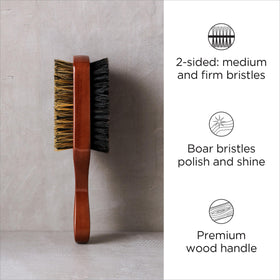 Diane close-up of medium boar bristles distributing natural oils for added shine