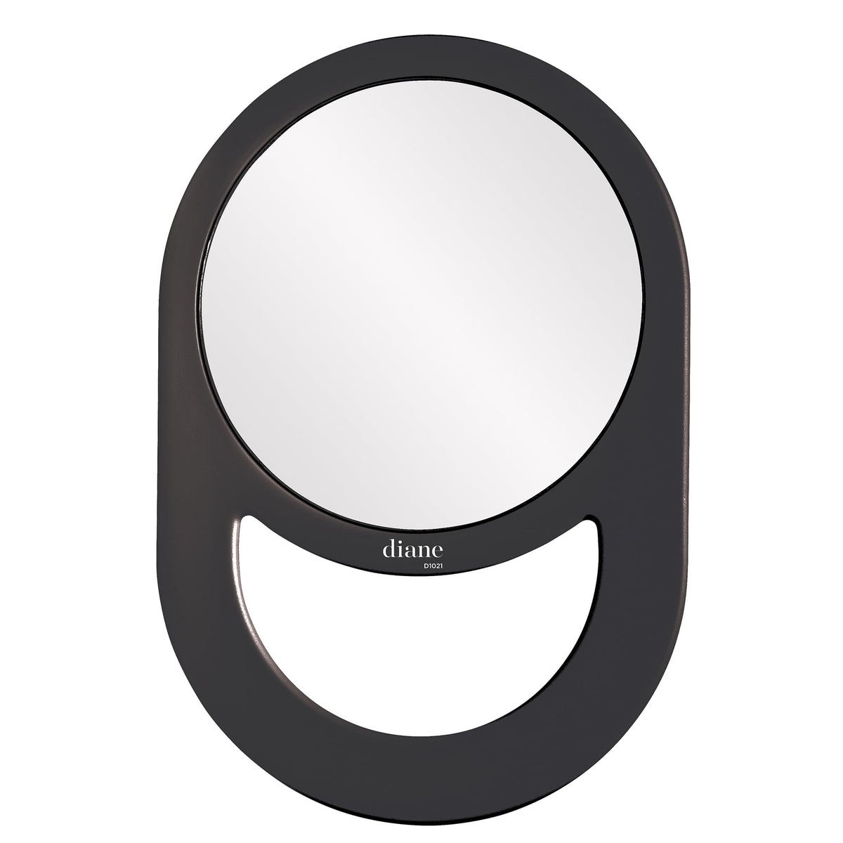 Diane front-facing hand mirror showing full viewing area and clear reflection benefit
