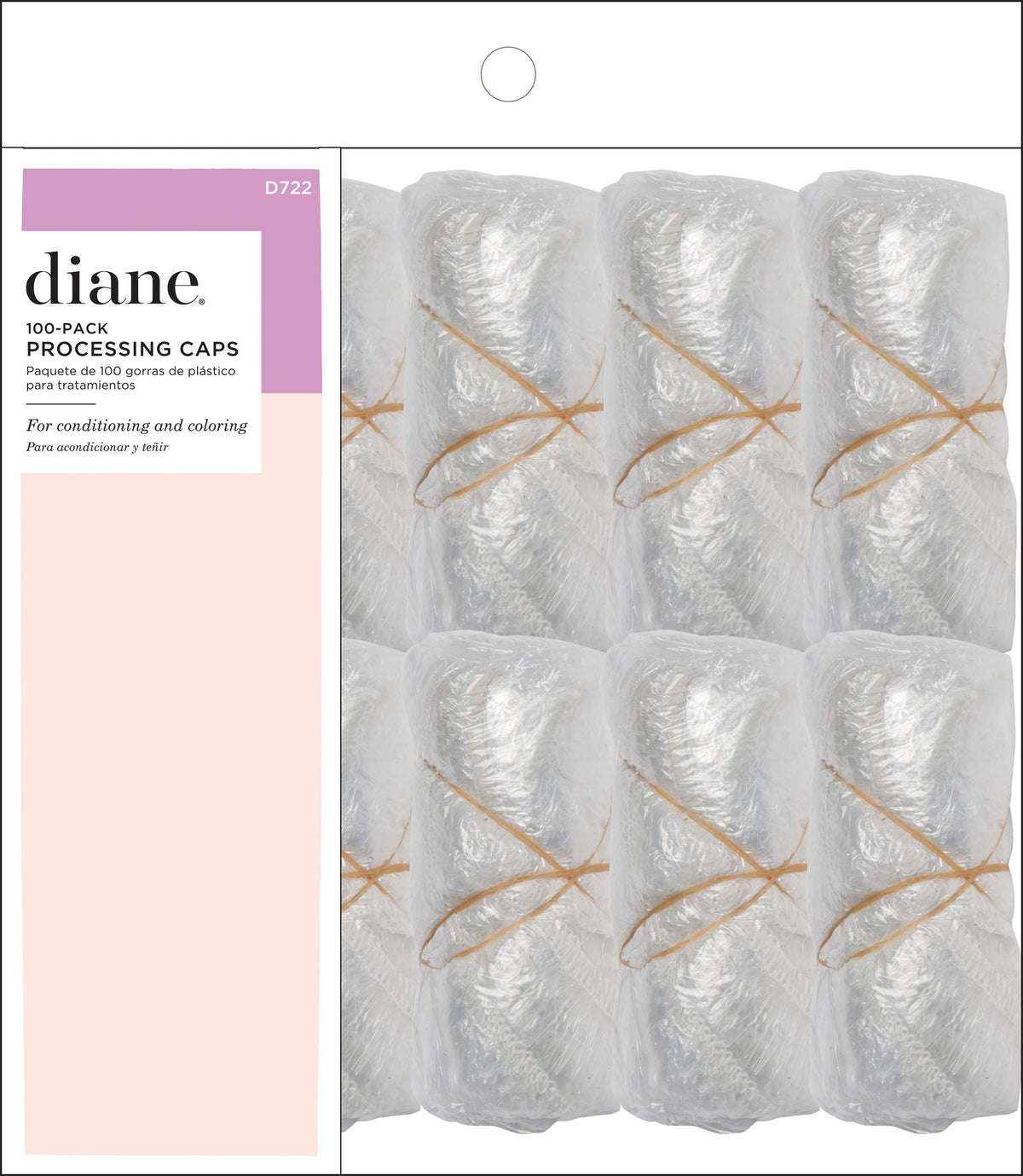 Diane front package showing 100-count clear caps, convenient storage and quick access