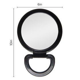 Diane mirror tucked into a travel bag with cosmetics for on-the-go grooming