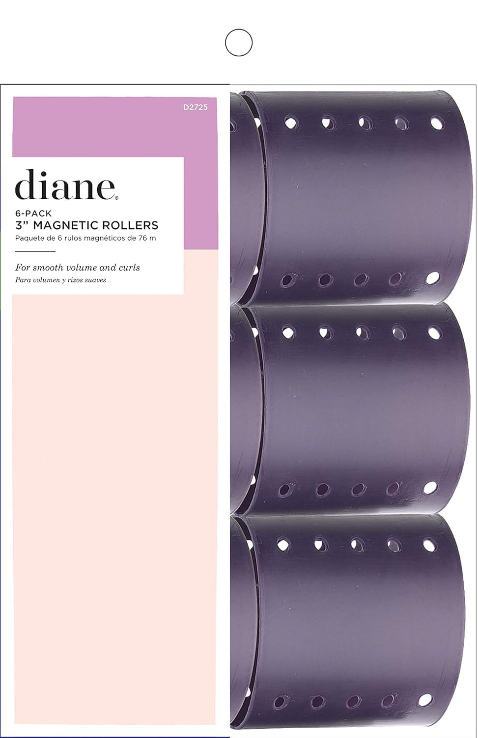 Diane purple rollers front packaging showing six-count and benefits