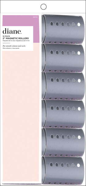Diane magnetic roller grey front packaging shows 12-piece set for volumizing styling