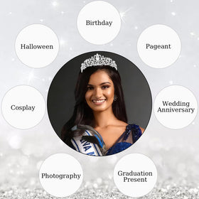 Didder tiara worn by model at a wedding demonstrating refined bridal styling