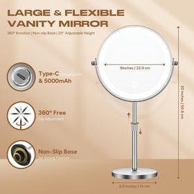 Dienmern mirror charging port and battery indicator showing long runtime benefit