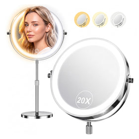 Dienmern front view showing full 1X mirror and illuminated frame for accurate makeup