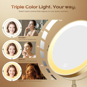 Dienmern LED ring and touch controls close detail showing adjustable lighting benefit