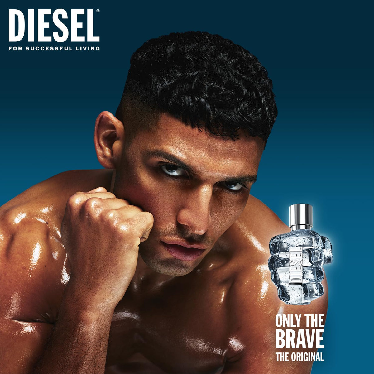 Diesel Only The Brave cap and nozzle closeup showing durable spray mechanism