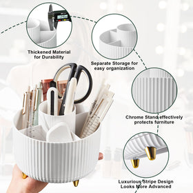 Diesisa top view revealing five compartments for brushes and cosmetics for easy organization