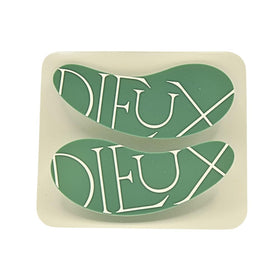 Dieux front view of Forever Eye Mask showing thin reusable silicone patch and compact shape for easy use