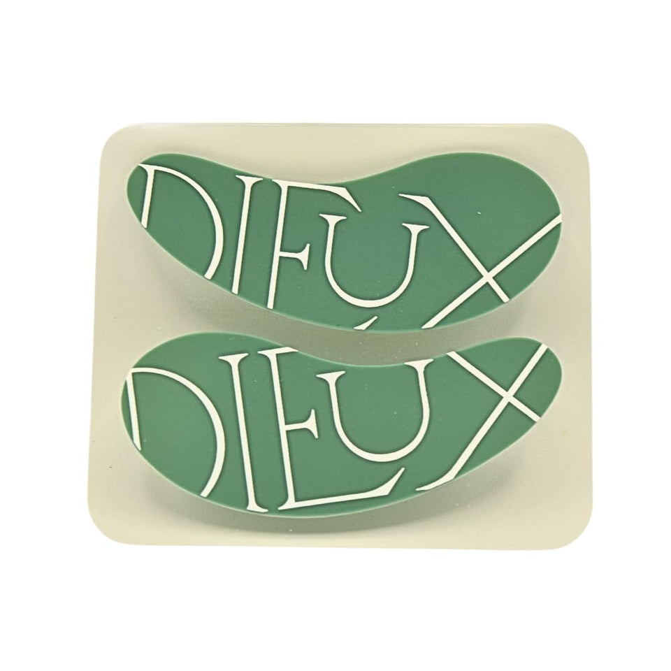 Dieux front view of Forever Eye Mask showing thin reusable silicone patch and compact shape for easy use