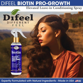 Difeel before and after hair results highlighting fuller-looking strands