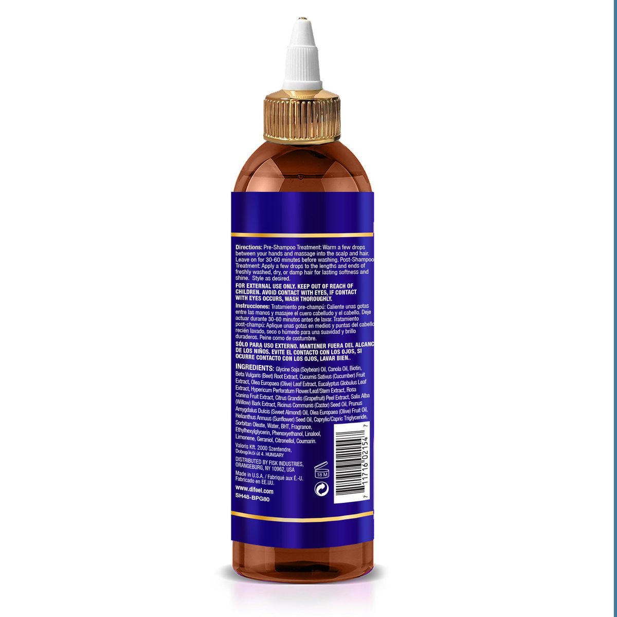 Difeel oil pouring from bottle highlighting lightweight texture and shine
